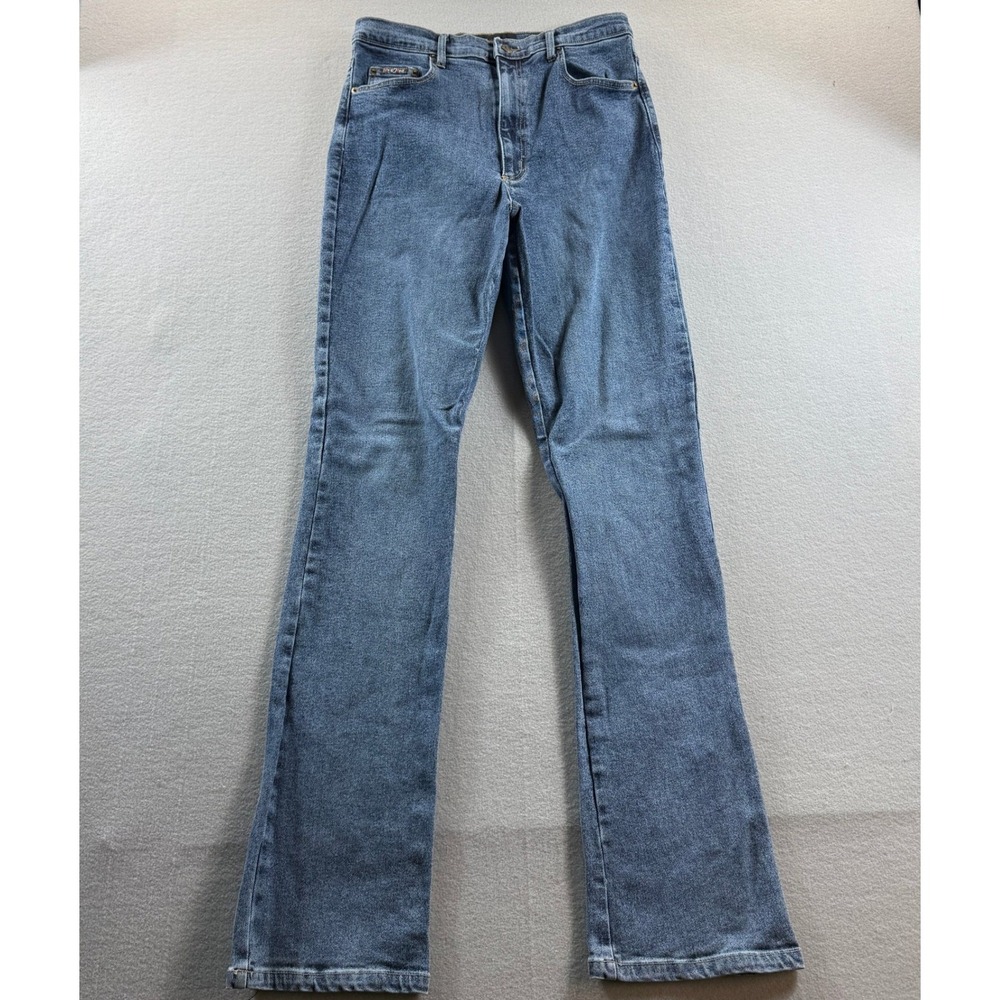Four 2 One Jeans Women 12 Long Blue High Rise Straight Leg Denim 31x36